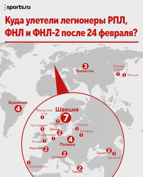 Карта миграции после 24 февраля: легионеры – в Швецию, Бразилию и Польшу. Наши выбирают Крым и Казахстан